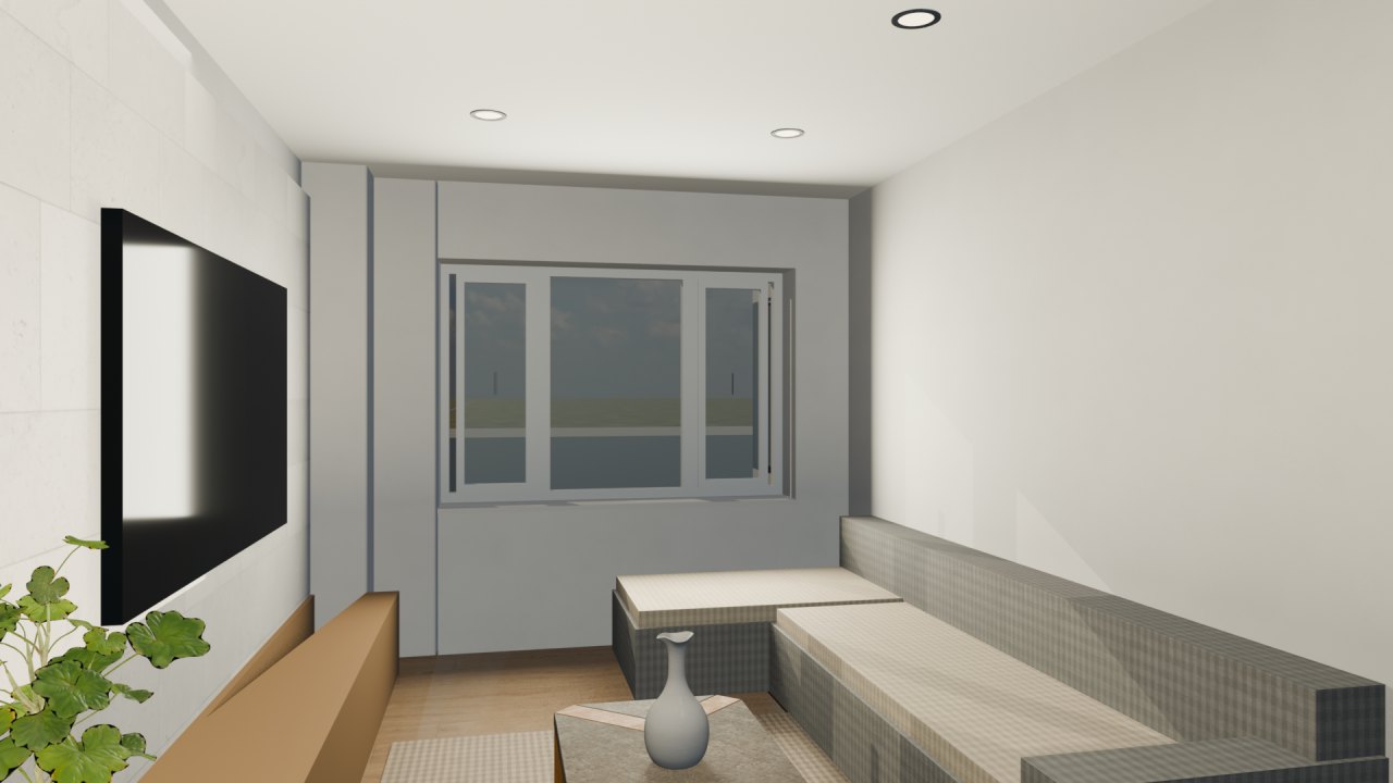 Flat A living room