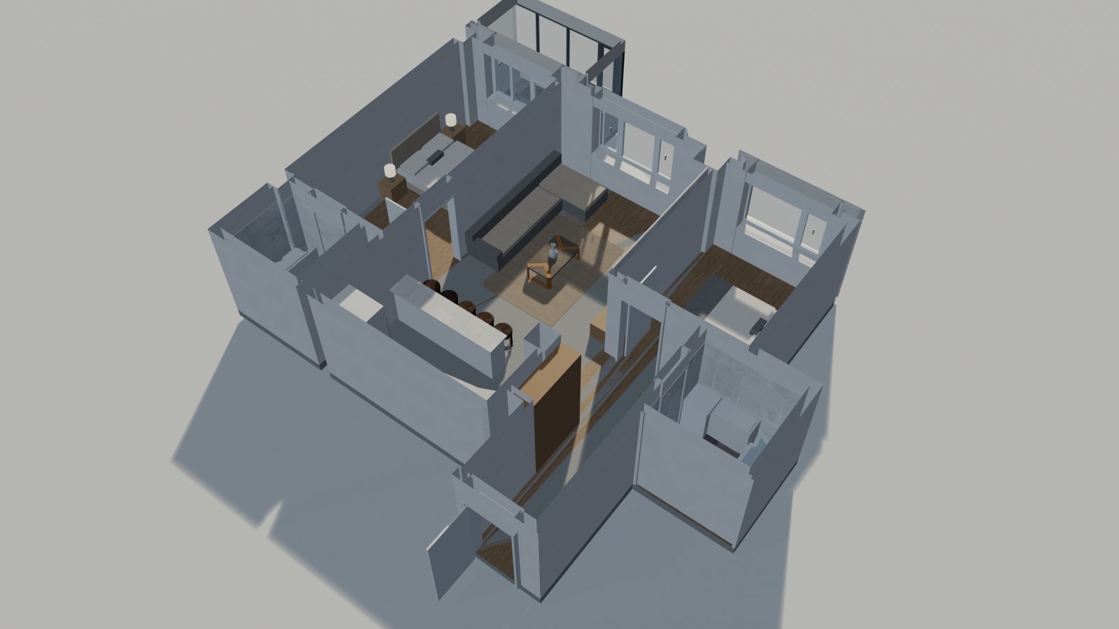 Type C: dollhouse cutaway
