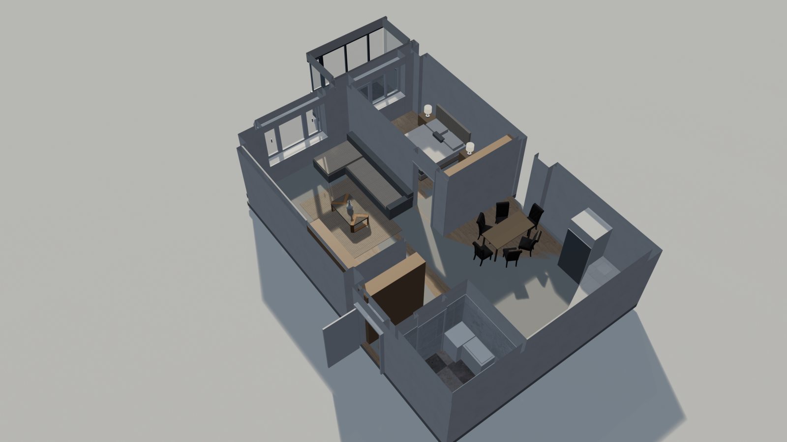 Type D: dollhouse cutaway