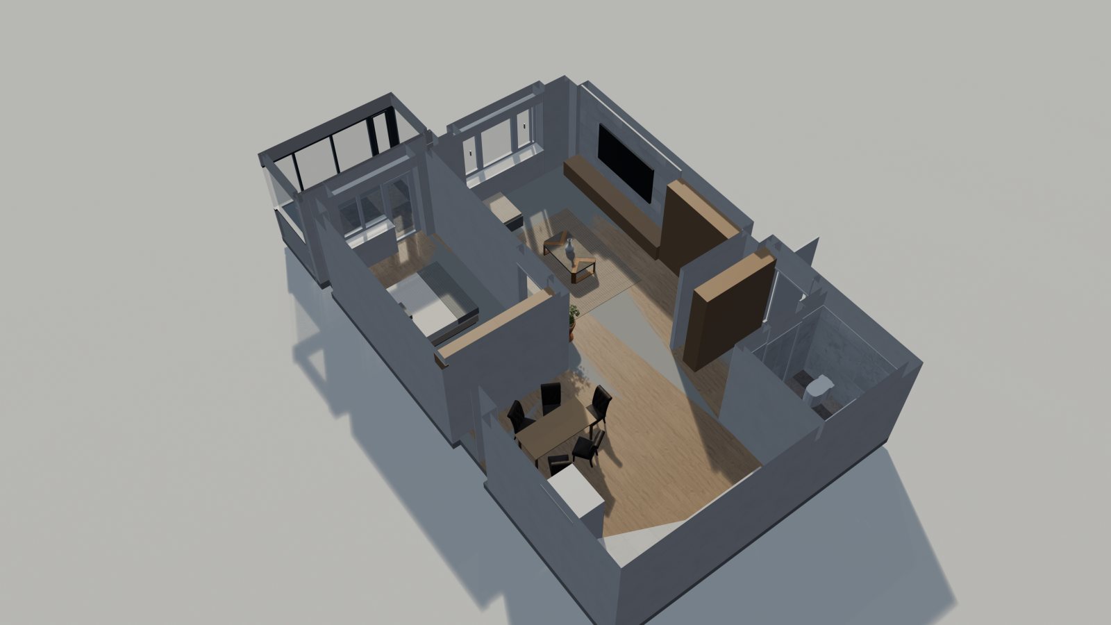 Type H: dollhouse cutaway